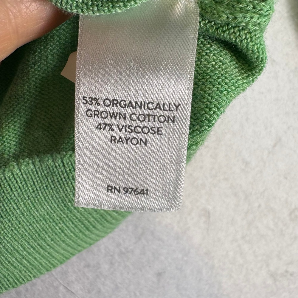 J. Jill Garden Green Organically Grown Cotton V-neck Cardigan Women's L Office - Picture 6 of 6